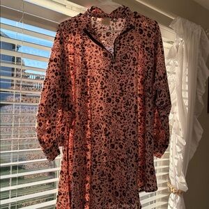 Leopard Print Pink Blouse